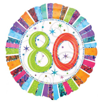 Balon z helem „80 Urodziny”